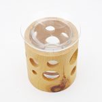 Barbara Raggl Teelicht aus Zirbenholz mit Glasschale für ätherische Öle