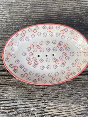 Seifenschale RETRO oval Blümchen